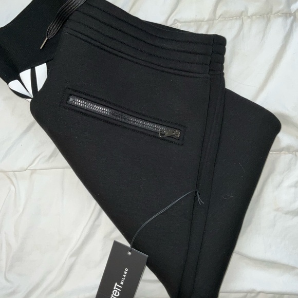 NEIL BARRETT Size L Black White Stripe Viscose Casual Pants - Picture 5 of 6